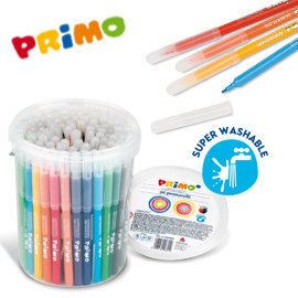PENNARELLI  PUNTA FINE - COLORI ASSORTITI - PRIMO - SECCHIELLO 96 PEZZI 70979