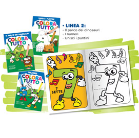 ALBUM DA COLORARE 24 FACCIATE TEMA DINOSAURI E NUMERI BLASETTI 87356
