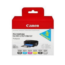 CANON - CARTUCCE INK - C-M-Y-K-GR - 6496B005 CANINKPG550MP