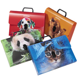 VALIGETTA ANIMAL FRIENDS COLOR - 28 X 38 CM - DORSO 5 CM - PP - FANTASIE ASSORTITE - COLOROSA 99975