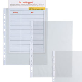 BUSTE FORATE ATLA T - PESANTE - LISCIO - 18X24 CM - TRASPARENTE - SEI ROTA - CONF. 25 PEZZI 69069