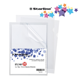CARTELLINE A L - TOP - BUCCIA - 22X30 CM - TRASPARENTE - STARLINE - CONF. 50 PEZZI STL7401