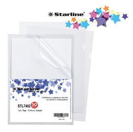 CARTELLINE A L - TOP - LISCIO - 22X30 CM - TRASPARENTE - STARLINE - CONF. 50 PEZZI STL7402
