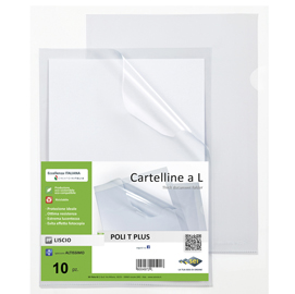 CARTELLINE A L POLI T PLUS - ALTO SPESSORE - PP -  30 X 42 CM - TRASPARENTE - SEI ROTA - CONF.10 PEZZI 94516