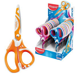 FORBICI ZENOA FIT - 13 CM - LAMA IN ACCIAIO - COLORI ASSORTITI - MAPED - CONF. 24 PEZZI 80420