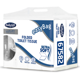 CARTA IGIENICA INTERFOGLIATA EASYBAG - 15,5 GR - STRAPPO 11X19 CM - BULKYSOFT - PACCO DA 250 STRAPPI 82497