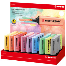 EVIDENZIATORE ORIGINAL BOSS  - COLORI ASSORTITI PASTEL - STABILO - EXPO 45 PEZZI 95615