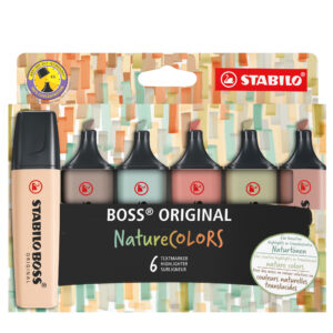 EVIDENZIATORI STABILO BOSS NATURECOLORS - TRATTO 2 + 5 MM - COLORI ASSORTITI - STABILO - ASTUCCIO 6 PEZZI 99518