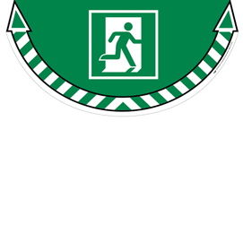 ADESIVO SEGNALATORE DA TERRA TAKE CARE - USCITA DI EMERGENZA - 70X35 CM - CEP 80658