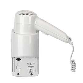 ASCIUGACAPELLI DA HOTEL YUL BASIC - AGGANCIO LATERALE CON PRESA - 20X10X22,1 CM - 1200 W - 220-240 V - ABS - BIANCO - MEDIAL INTERNATIONAL 82591