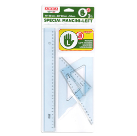 SET DISEGNO PER MANCINI - RIGA 30CM - SQUADRE 45-60GRADI  - ARDA 80907
