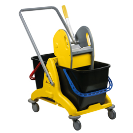 CARRELLO A DOPPIA VASCA PRESSCLEAN - 81X43,5X88 CM - 25+25 LITRI - CON STRIZZATORE - CON RUOTE PIVOTTANTI - MEDIAL INTERNATIONAL 82502