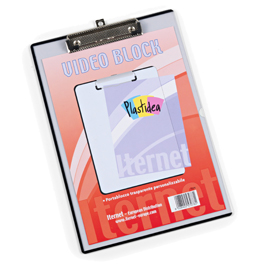 PORTABLOCCO IN PPL CON MOLLA IN METALLO PERSONALIZZABILE - A4 - TRASPARENTE - ITERNET 80092