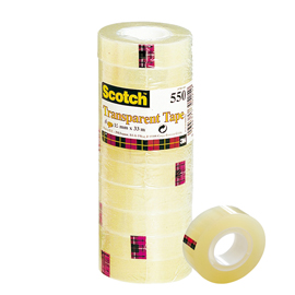 NASTRO ADESIVO SCOTCH  550 - 19 MM X 33 MT - TRASPARENTE - SCOTCH  -  TORRE 8 ROTOLI 68544