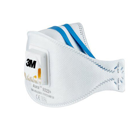 MASCHERINA AURA 9322+ FFP2  - CON VALVOLA - MONOUSO - 3M - CONF. 10 PEZZI (IMBUSTATI SINGOLARMENTE) 95710