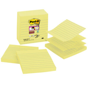 RICARICA FOGLIETTI POST IT  SUPER STICKY - GIALLO CANARY - A RIGHE - 101 X 101MM - 90 FOGLI - POST IT 77360