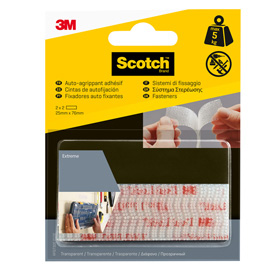 SISTEMA DI FISSAGGIO DUAL LOCK - 2,5X7,6 CM - TRASPARENTE - 3M - BLISTER 2 COPPIE 99231
