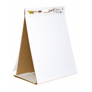 BLOCCO/LAVAGNA DA TAVOLO SUPER STICKY AUTOPORTANTE - 20 FOGLI - 58,4X50,8 CM - BIANCO - POST-IT 77092