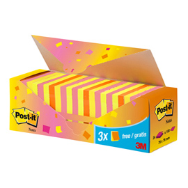 BLOCCO FOGLIETTI POST IT  SUPER STICKY - 76 X 76 MM - 100 FOGLI - COLORI ASSORTITI - POST IT  - CONF. 24 BLOCCHI 94380