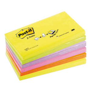 BLOCCO POST IT  SUPER STICKY Z NOTES - ASSORTITI NEON - 76 X 127MM - 100 FOGLI - POST IT 47469