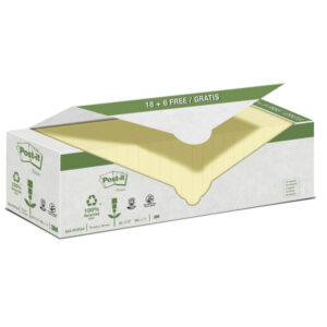 BLOCCO POST IT  - GIALLO - 76 X 76MM - 100 FOGLI - CARTA RICICLATA - POST IT  - CONF. 24 BLOCCHI 80057