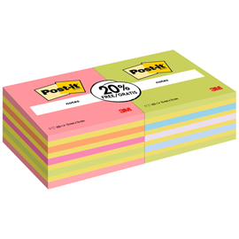 CUBO FOGLIETTI POST-IT  STANDARD - 76 X 76 MM - COLORI ASSORTITI ROSA GUAVA/VERDE LIME - POST-IT  - CONF. 2 CUBI 98959