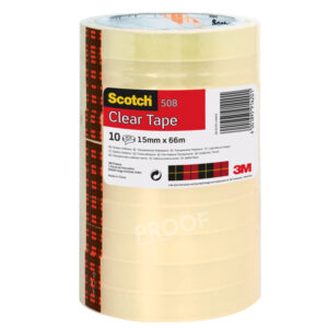 NASTRO ADESIVO SCOTCH  508 - 15 MM X 66 MT - TRASPARENTE - SCOTCH  -  TORRE 10 ROTOLI 45175