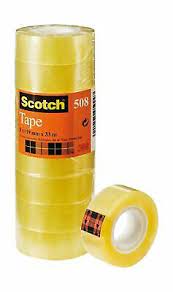 NASTRO ADESIVO SCOTCH  508 - 19 MM X 33 MT - TRASPARENTE - SCOTCH  -  TORRE 8 ROTOLI 45174