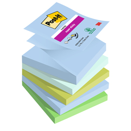 BLOCCO POST IT  SUPER STICKY Z NOTES - R330-5SS-OAS - 76 X 76 MM - 90 FOGLI - COLORI OASIS - POST IT  - CONF. 5 PEZZI 94356