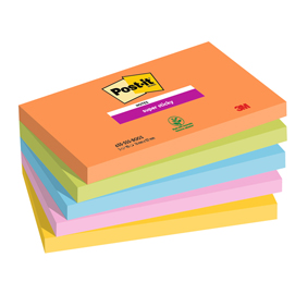 BLOCCO POST IT  SUPER STICKY -  654-5SS-OAS - 76 X 127  MM - 90 FOGLI - COLORI BOOST - POST IT  - CONF. 5 PEZZI 94364