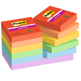 BLOCCO POST IT  SUPER STICKY - 622-12SS-PLAY - 47,6 X 47,6 MM - 90 FOGLI - COLORI PLAYFUL - POST IT  - CONF. 12 PEZZI 94370