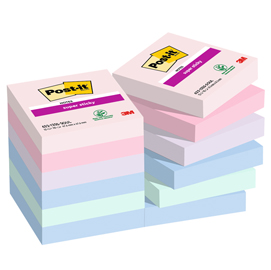 BLOCCO POST IT  SUPER STICKY - 622-12SS-SOUL - 47,6 X 47,6  MM - 90 FOGLI - COLORI SOULFUL - POST IT  - CONF. 12 PEZZI 94367