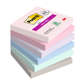 BLOCCO FOGLIETTI POST IT  SUPER STICKY SOULFUL - 76 X 76 MM - 90 FOGLI - POST IT  - CONF. 6 BLOCCHI 98957