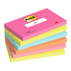 CF. 6PZ BLOCCO 100FG. POST-IT  NOTES 76X127MM 655-POP POPMISTIC 101850
