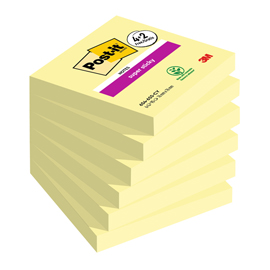 BLOCCO FOGLIETTI POST IT  SUPER STICKY - 76 X 76 MM - 90 FOGLI - GIALLO CANARY - POST IT  - CONF. 6 BLOCCHI 98958