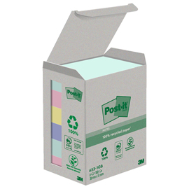BLOCCO POST IT  Z-NOTES GREEN - 653-1GB - NATURAL - 38 X 51 MM - 100 FOGLI - POST IT  - CONF. 6 PEZZI 94384