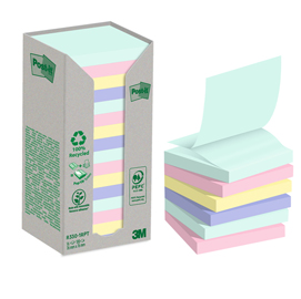 BLOCCO POST IT  Z-NOTES GREEN - R330-1RPT - 76 X 76 MM - COLORI PASTELLO - 100 FOGLI - POST IT  - CONF. 16 PEZZI 94382
