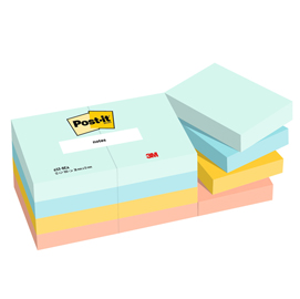 BLOCCO POST IT  SUPER STICKY - 653-BEA - 38 X 51 MM- 100 FOGLI - 12blocchetti - COLORI BEACHSIDE - POST-IT 95657