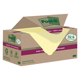 CF. 14+4PZ BLOCCO 70FG POST-IT SUPERSTICKY GREEN 76X76MM 654R-SSCY14+4 GIALLO 101859