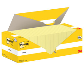 CF. 18+6PZ BLOCCO 100FG.POST-IT  NOTES 76X127MM 655-CY-VP24 GIALLO CANARY 101857