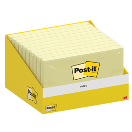 BLOCCO FOGLIETTI POST IT   - 76 X 127 MM - GIALLO CANARY - 100 FOGLI - POST IT  - CONF. 10 BLOCCHI 102225