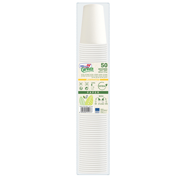 BICCHIERI IN CARTA - 350 ML - PEFC - BIANCO - DOPLA - CONF. 50 PEZZI 90248
