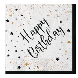 TOVAGLIOLO HAPPY BIRTHDAY - 33 X 33 CM - CARTA - BIG PARTY - CONF. 20 PEZZI 99170