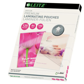 POUCHES ILAM - A4 - 216X303 MM - 2X125 MICRON - LEITZ - CONF. 100 PEZZI 72013
