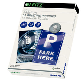 POUCHES ILAM - A4 - 216X303 MM - 2X250 MICRON - LEITZ - CONF. 100 PEZZI 72015