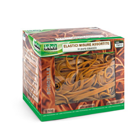 ELASTICI - CAUCCIU' - MISURE ASSORTITE - LEBEZ - SCATOLA DA 500 GR 57980