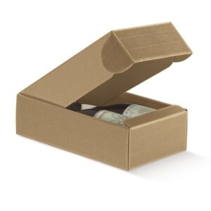 SCATOLA CANTINETTA - 2 BOTTIGLIE - 34 X 18,5 X 9 CM - CARTONE ONDA - AVANA - SCOTTON 99300