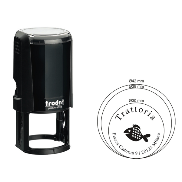 TIMBRO ORIGINAL PRINTY 4638 - DIAMETRO 38 MM - TRODAT 80484