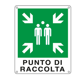 CARTELLO ALLUMINIO 25X31CM ""PUNTO DI RACCOLTA""" 76912"