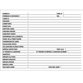 CARTELLO CANTIERE SPECIFICHE LAVORI" 67X100CM 76928"